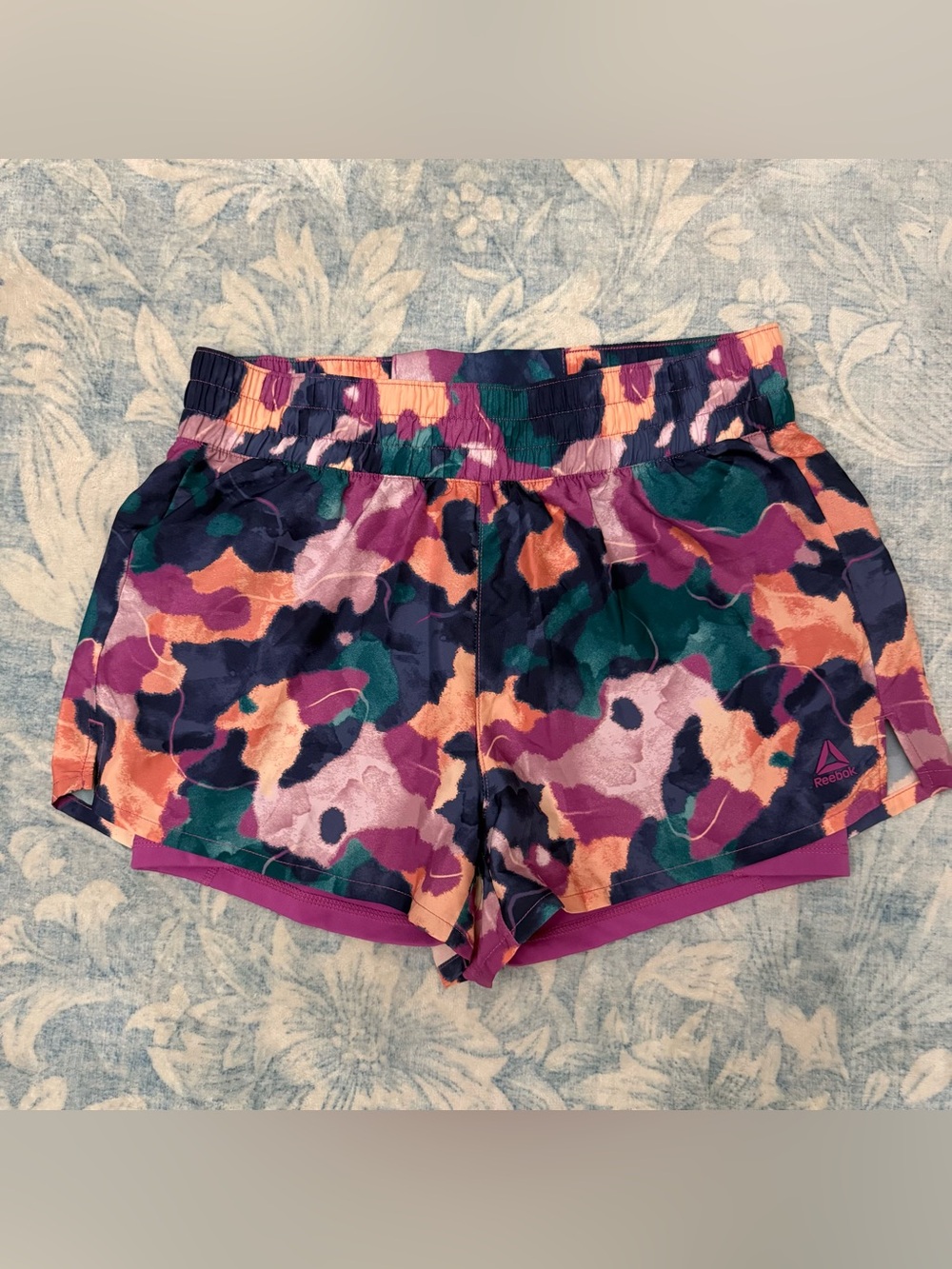 Reebok Women's Multicolor Running Shorts with spandex underneath M